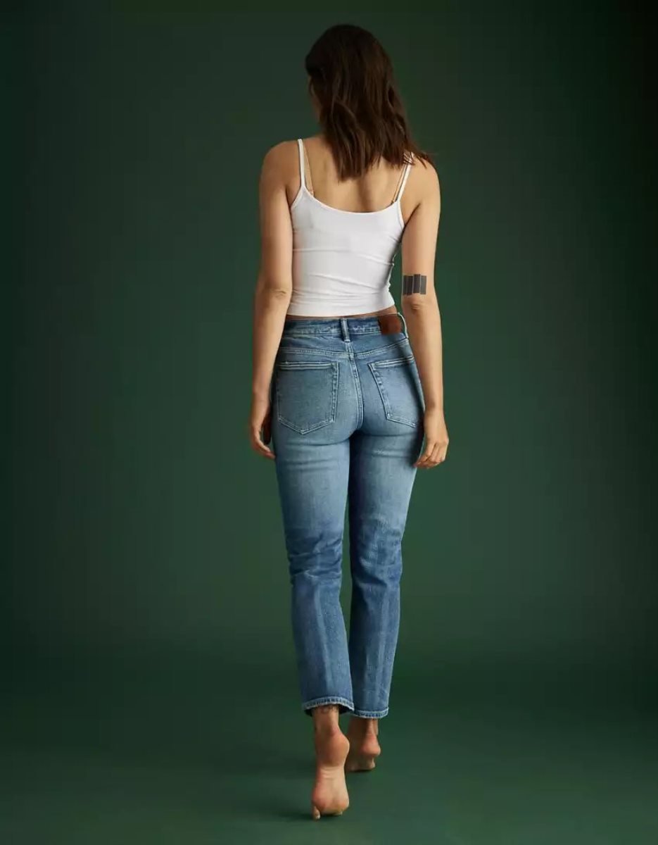 Jean American Eagle AE77 Mom Lavage Femme | JUS-63420427
